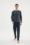 100% Cotton New Season 2026 4 Seasons Midi Collar Men's Pajama Set - 7