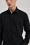Black Comfort Fit Classic Collar Cotton Blend Shirt - 3