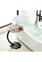 Modern Marble Style Side Table, C-Shaped Couch End Table, Compact Design - 5