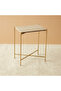 Foldable Marble Top Side Table - 42x28x54 cms - 2
