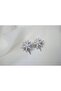 Kp162 Zircon Stone Shooting Star Earrings Silver (Length 25 mm)