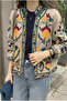 Women's Beige Bohemian Cross Stitch Embroidered Jacket - 2