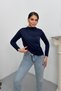 Women's Blouse Draped Long Sleeve Sandy Fabric High Collar Stretch Fabric Blouse