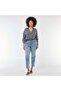 بلوزة زرقاء فضفاضة من قماش الكريب المحبوك - 2