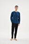 100% Cotton New Season Men's Button Collar Pajama Set - 7