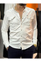 Gabardine Woven Snap-Closure Pocket Slim Fit Overshirt – Long Sleeve Casual Men's Shirt - 3