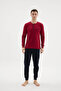 100% Cotton New Season 2026 Buttoned Collar Elastic Cuffs Men's Pajama Set - 6