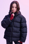 Girl's Black Water and Windproof K Hooded Puffer Jacket with Fleece Inside - 3