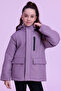 Girl's Lilac Fur Inside Waterproof and Windproof K Hooded Winter Coat Parka - 4