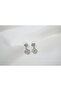 Kp169 Double Clover Pendant Earrings Silver (Length 18 mm)