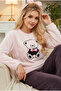 Pink Purple Embroidered Wellsoft Winter Knitted Pajama Set