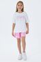 Girl's Crew Neck Embroidered Summer Regular Fit Pink Shorts Set Us2507-C-V1