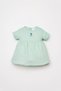 Baby Girl Crew Neck Embroidered Summer Regular Fit Green Dress Usb2977-C-V3