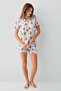 Women's Shirt Collar Printed Summer Regular Fit Green Shorts Set Rp3818-S-V1 - 2