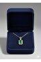 Steel 316L Emerald Green Zircon Stone Necklace - 4