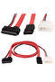 7 Pin Sata Data Molex Power to 7+6 13 Pin Slimline Cable 40cm - 2