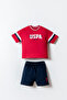 Baby Boy Red Shorts Set