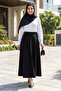 Women's Scuba Fabric Black Flared Skirt - 4