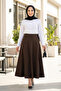 Women's Scuba Fabric Brown Flared Skirt - 4