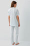 Women's Blue Shirt Pajama Set - 4