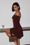 Madonna Collar Sandy Bitter Brown Mini Dress - 5
