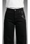 Women's High Waist 100% Cotton Wide Leg Baggy Jeans Comfort Fit - 2