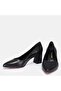 Large Size Stiletto Thick Heel 41-42-43-44-Black Leather - 5