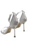 (Dekas) Women's Heeled Shoes with Cross Band Detail Gray - 4