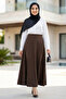 Women's Scuba Fabric Brown Flared Skirt - 2