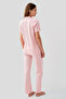 Women's Pink Shirt Pajama Set - 4