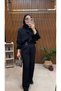 Women's Black Gold Buckle Palazzo Pants