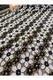 Black and White Floral Pattern Lace Fabric |   A Piped K & Elbiselik, Elegant Tulle Floor - 2