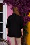 Large Size Black Shirt with Sleeve and Crochet Detail - 5