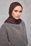 Cotton Polyester Soft Scarf Geometric Pattern Cinnamon Brown 90X90 - 5