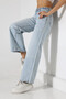 High Waist Light Blue Wide Leg Jeans - 2
