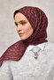 Cotton Polyester Soft Scarf Geometric Pattern Vibrant Red 90X90 - 4