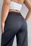 Women's Black High-Waisted Wide-Leg Sports Pants - Wide-Leg Athleisure Pants with Elastic Sides - 5