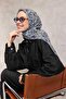 وشاح ناعم من القطن والبوليستر، لون أخضر عسكري، مزخرف بنقوش زهرية، غير قابل للانزلاق، مقاس 90x90 - 4