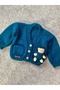 Hand Knitted Teddy Bear Detailed Boy's Cardigan - 4