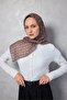 Cotton Polyester Soft Scarf Geometric Pattern Milky Coffee 90X90 - 3