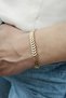 3-Piece Elegant Gold Women's Bracelet Set (Fishbone, Paperclip, Spiral Chain) 15+3 cm - 3