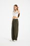 Double Waist Lace-Up Wide Leg Pants |   Double Waist Drawstring Wide Leg Pants - 4