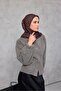 Cotton Polyester Soft Scarf Geometric Pattern Cinnamon Brown 90X90 - 3