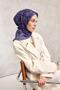 Cotton Polyester Soft Scarf Purple Tone Floral Pattern Non-Slip Textured 90X90 - 2