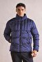 Navy Blue Men's Regular Fit Quilted Jacket Gu24Mfw05013 - 5