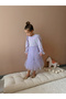 Lilac Skirt Tulle Ruffled Belted Sleeve Tip Tulle Detailed Long Sleeve Girl Child Baby Girl Dress - 2
