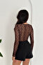Lace V-Neck Long Sleeve Snap-Button Women's Bodysuit - 7