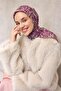 وشاح ناعم من القطن والبوليستر بنمط زهرة الزنبق البنفسجية والكريمية والخردل، مقاوم للانزلاق، مقاس 90x90