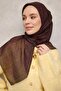 وشاح ناعم من القطن والبوليستر باللون الأسود الفاتح بنمط هندسي مضاد للانزلاق وملمس مميز مقاس 90x90 - 3