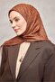 Cotton Polyester Soft Scarf Geometric Pattern Orange 90X90 - 4